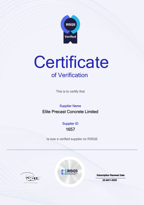 RISQS Certificate of Verification 2024-2025